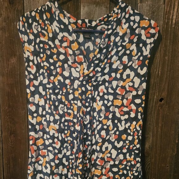 BYdesign Cowl Neck Top Large Colorful Animal Print - Picture 1 of 3